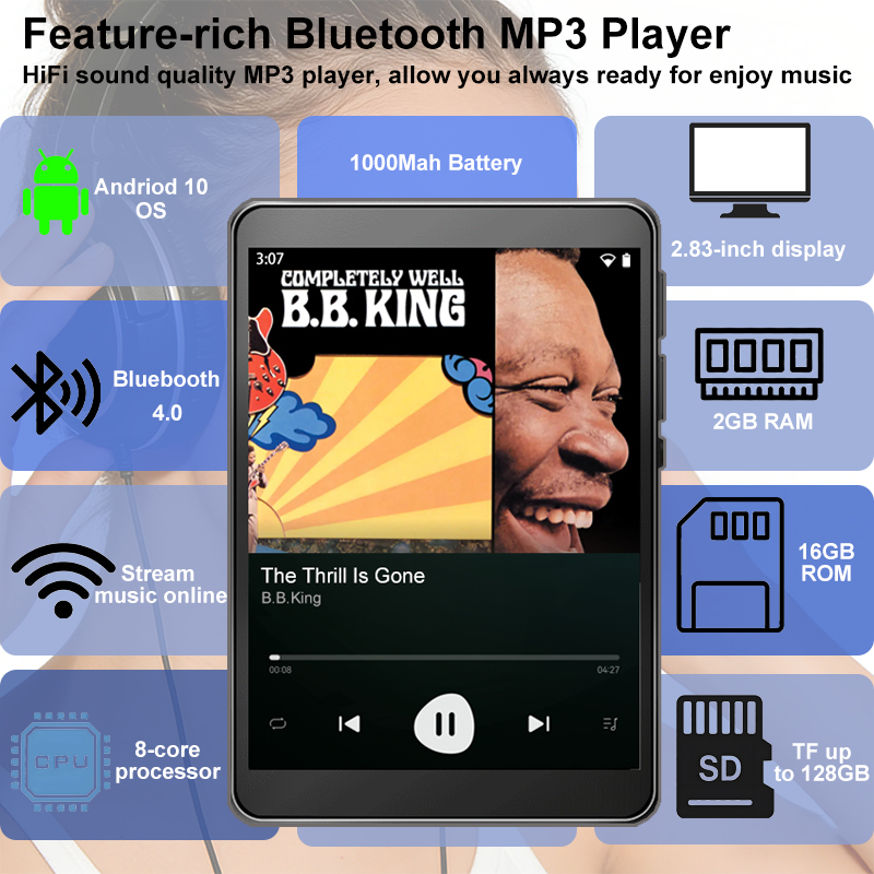 Audio Music To Download - Lecteur MP3 WiFi Android 10, Spotify,