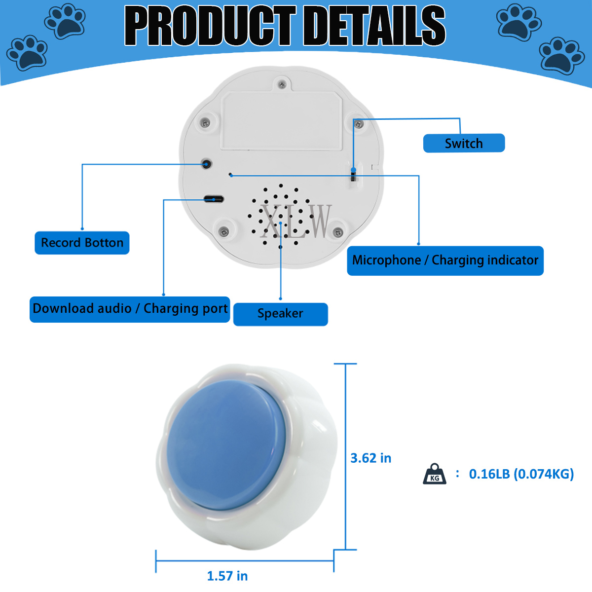 Bouton statique vocal, boutons - Audio Music To Download avis et prix